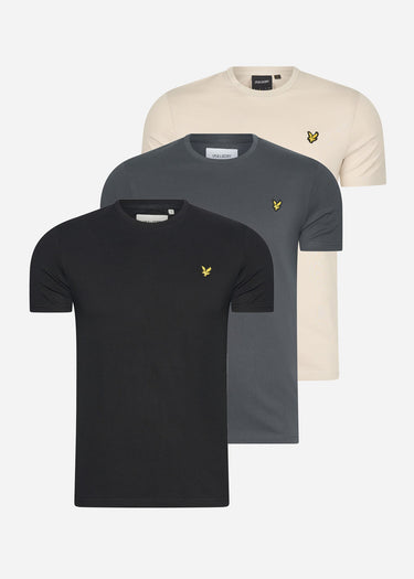 Lyle & Scott T-shirts 3 pack t-shirt - jet black - gunmetal - cove