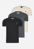 Lyle & Scott T-shirts 3 pack t-shirt - jet black - gunmetal - cove