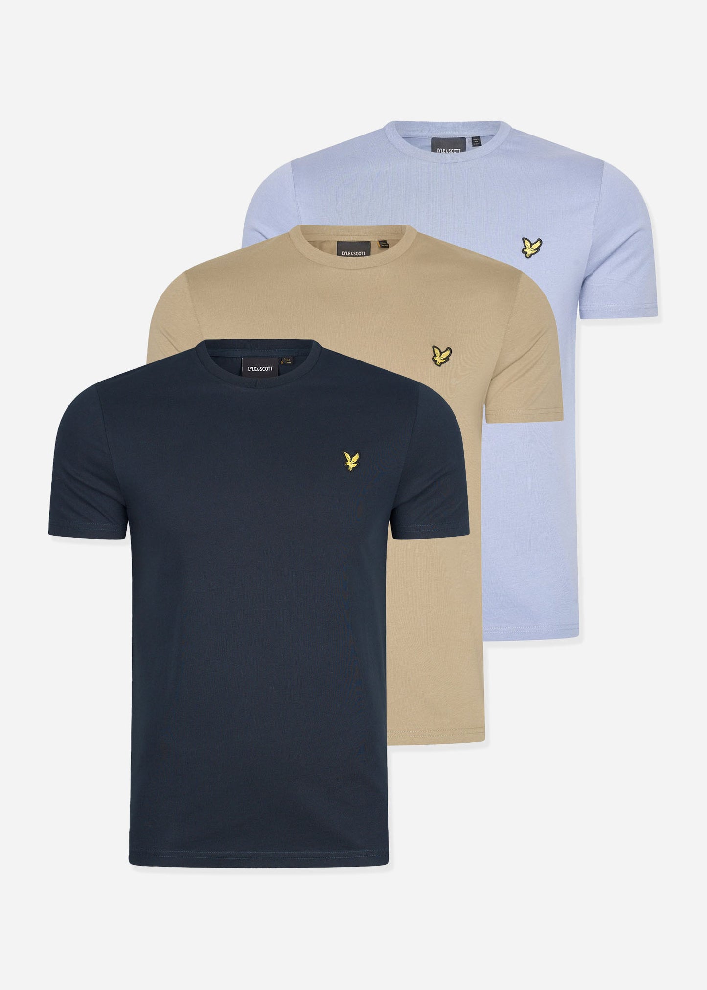 Lyle & Scott T-shirts 3 pack t-shirt - Dark Navy - Crafted Blue - Sage Uniform