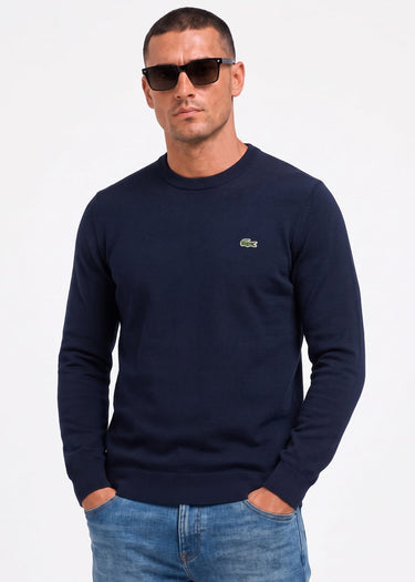 Lacoste Truien Regular fit crew neck sweater - navy blue