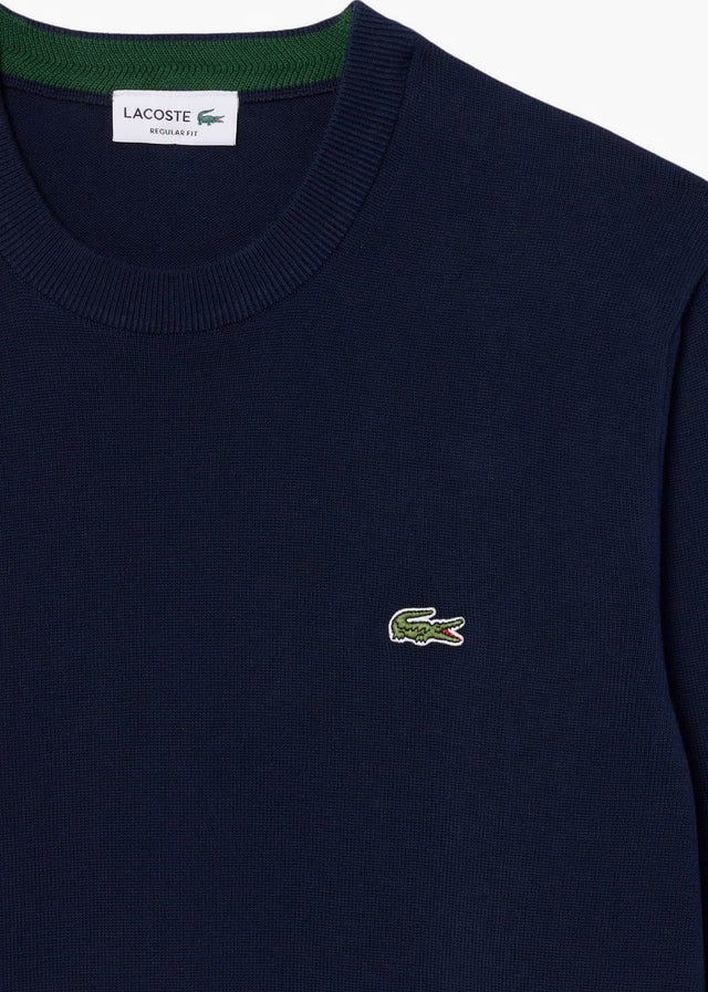 Lacoste Pullover Regular fit crew neck sweater - navy blue