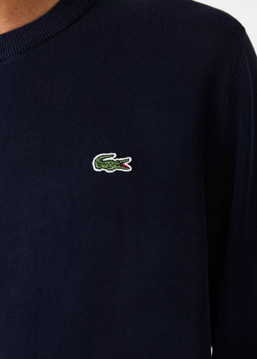 Lacoste Truien Regular fit crew neck sweater - navy blue