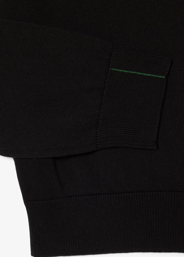 Lacoste Pullover Regular fit high zipped neck sweater - black