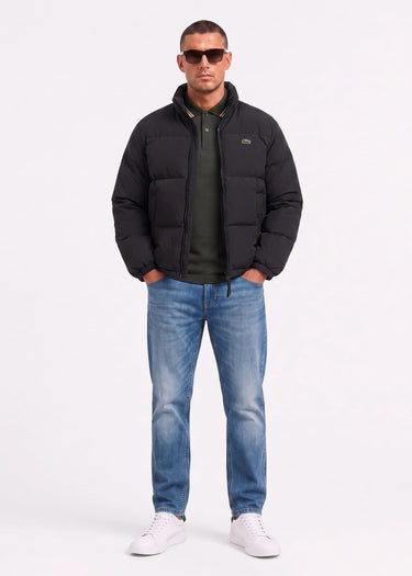 Lacoste Jassen Water-repellent packable hood down jacket - black