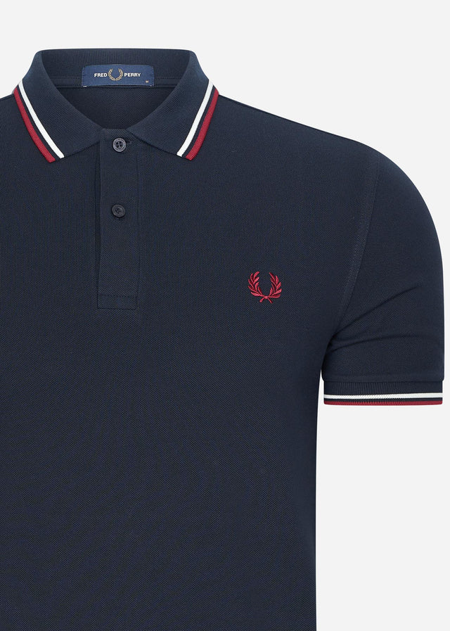 Fred Perry Poloshirts Twin tipped fred perry shirt - navy snow white burnt red