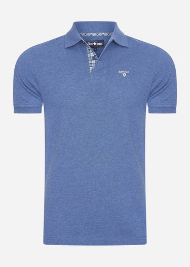Barbour Polo's Tartan pique polo - chambray marl