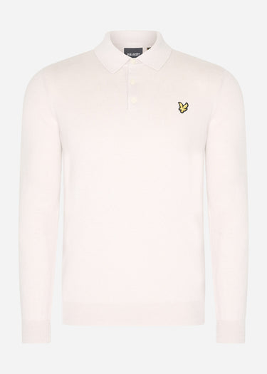 Lyle & Scott Truien Cotton merino long sleeve knitted polo - cove