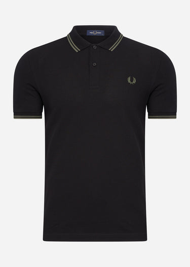 Fred Perry Polo's Twin tipped fred perry shirt - black field green