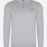 Lyle & Scott Truien Cotton merino long sleeve knitted polo - mid grey marl