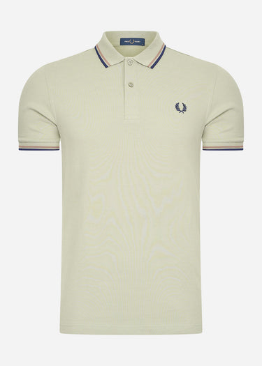 Fred Perry Polo's Twin tipped fred perry shirt - seagrass light rust french navy