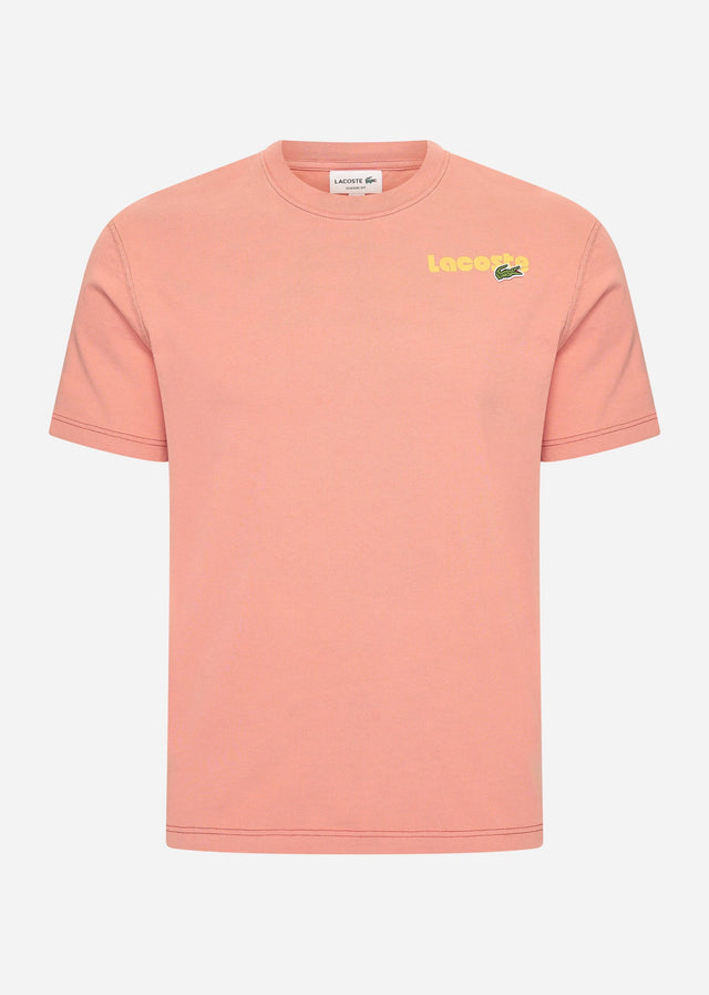 Lacoste T-Shirts Lacoste backprint tee - sierra red