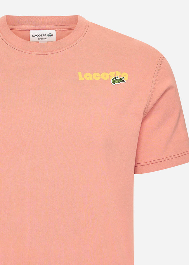 Lacoste T-Shirts Lacoste backprint tee - sierra red