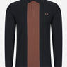 Fred Perry Longsleeve Polo's Panelled long sleeve polo shirt - black