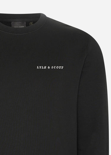 Lyle & Scott Truien  Embroidered crew neck sweatshirt - jet black white