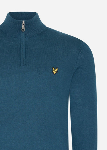 Lyle & Scott Truien Cotton merino quarter zip jumper - apres navy