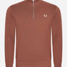 Fred Perry Truien Half zip sweatshirt - whisky brown porridge marl