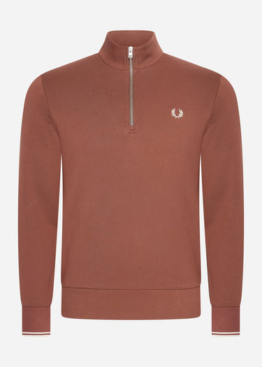 Fred Perry Truien  Half zip sweatshirt - whisky brown porridge marl