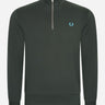Fred Perry Truien Half zip sweatshirt - night green runaway bay ocean