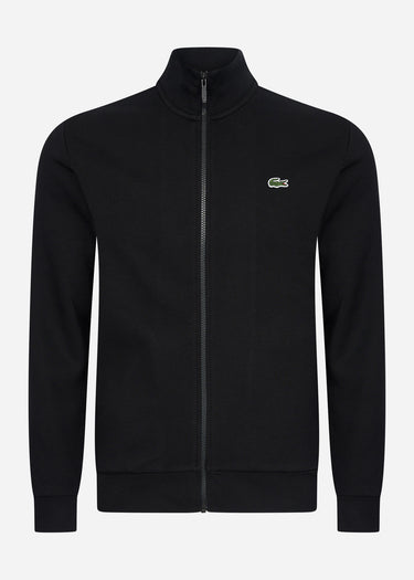 Lacoste Vesten  Brushed fleece zip through sweater - black