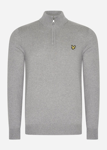 Lyle & Scott Pullover Bundle cotton merino quarter zip jumper - jet black - dark navy - mid grey marl