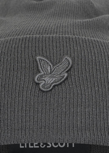 Lyle & Scott Mutsen  Tonal eagle beanie - gunmetal