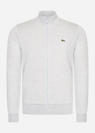 Lacoste Vesten  Brushed fleece zip through sweater - Silver Chine