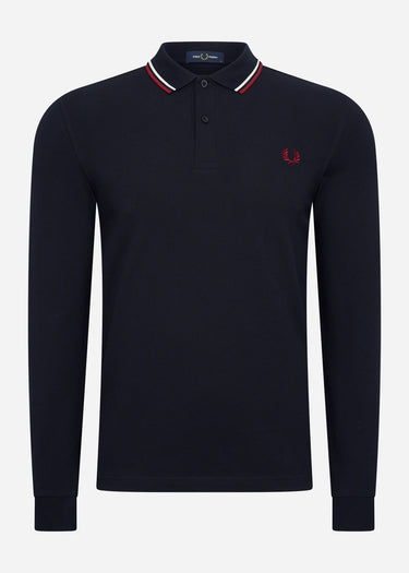 Fred Perry Longsleeve Polo's LS twin tipped shirt - navy snow white burnt red