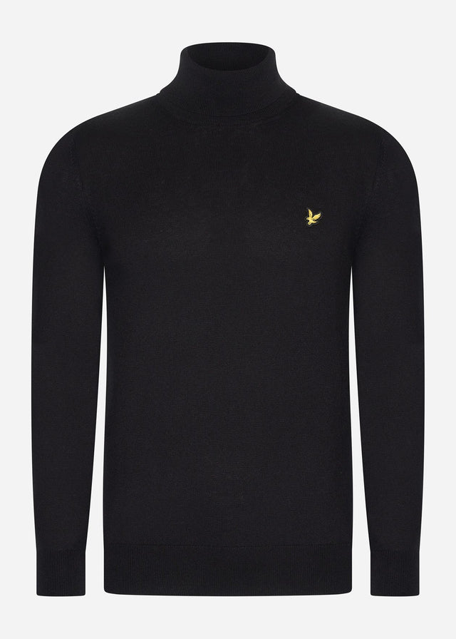Lyle & Scott Pullover Cotton merino turtleneck jumper - jet black