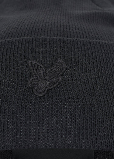 Lyle & Scott Mutsen  Tonal eagle beanie - jet black