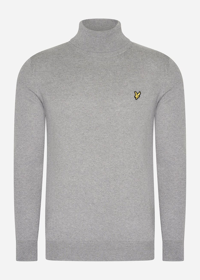 Lyle & Scott Pullover Cotton merino turtleneck jumper - mid grey marl