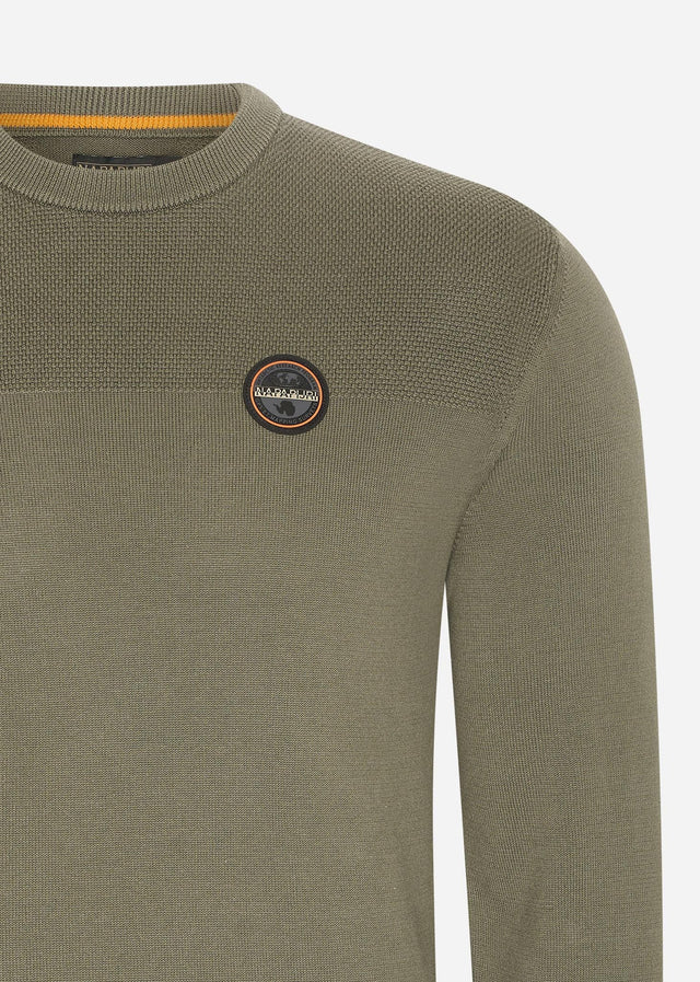 Napapijri Pullover Derri crewneck sweater - green urban