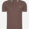 Fred Perry Polo's Twin tipped fred perry shirt - brick warm grey