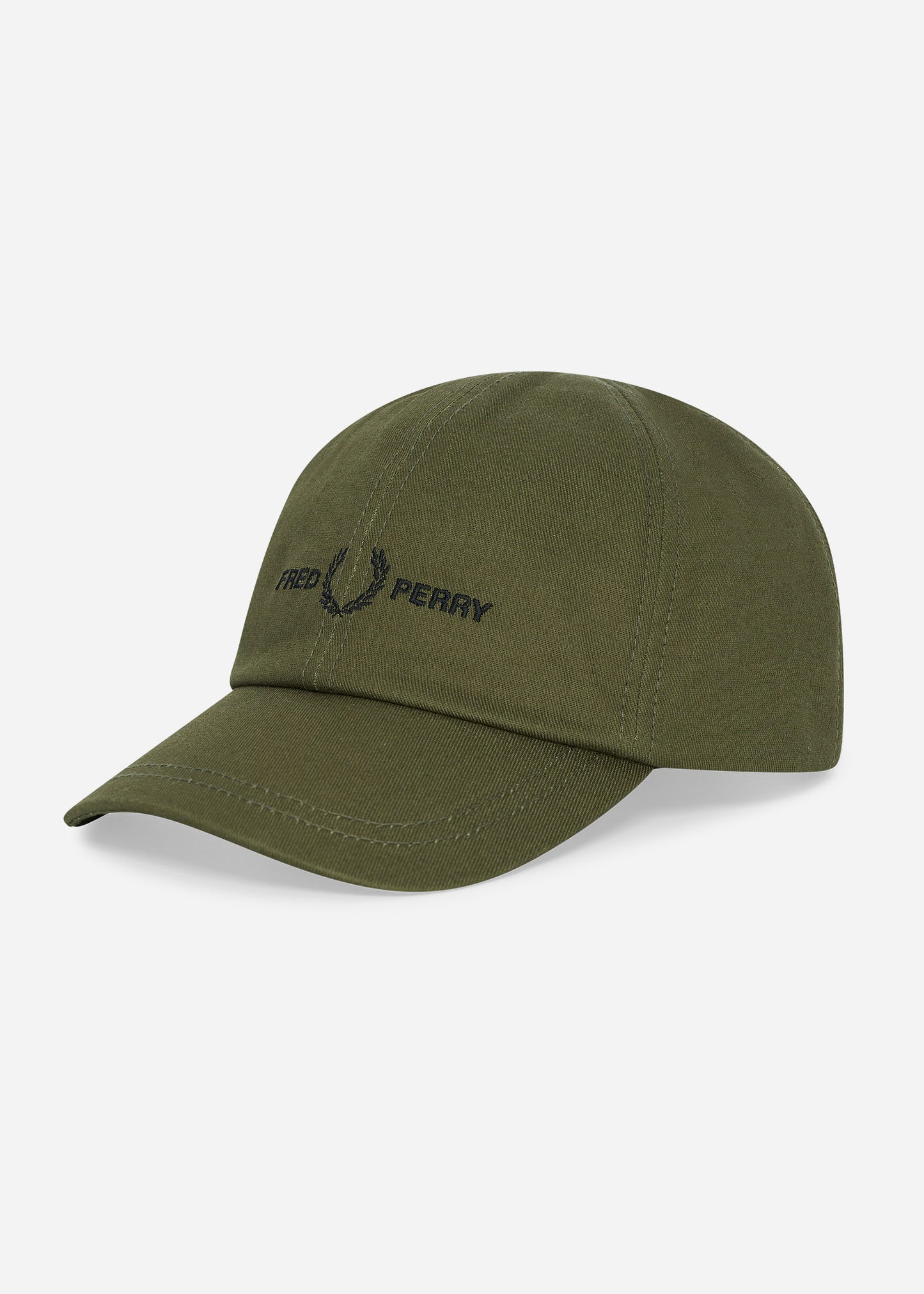 Fred Perry Petten Graphic branded twill cap - uniform green black