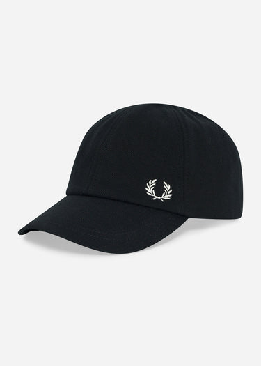 Fred Perry Petten Pique classic cap - black snow white
