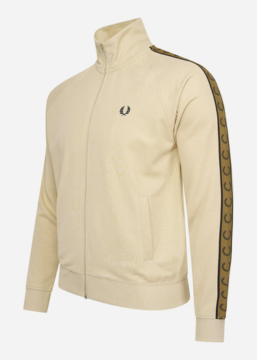 Fred Perry Vesten Contrast tape track jacket - oatmeal shaded stone