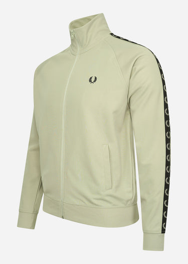Fred Perry Vesten  Contrast tape track jacket - light oyster black