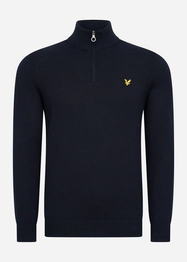 Lyle & Scott Pullover Bundle cotton merino quarter zip jumper - jet black - dark navy - mid grey marl