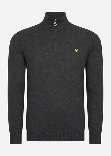 Lyle & Scott Truien  Cotton merino quarter zip jumper - charcoal marl
