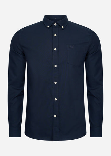 Lyle & Scott Overhemden Tonal eagle regular fit light weight oxford shirt - dark navy