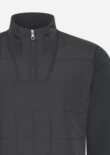 Lyle & Scott Truien  Hybrid quilted quarter zip sweatshirt - jet black