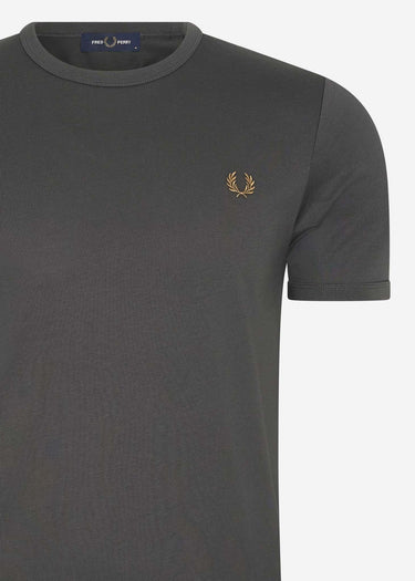Fred Perry T-shirts Ringer t-shirt - anchgrey dark caramel