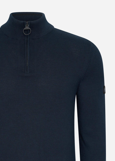 Barbour International Truien Cotton half zip knit - international navy