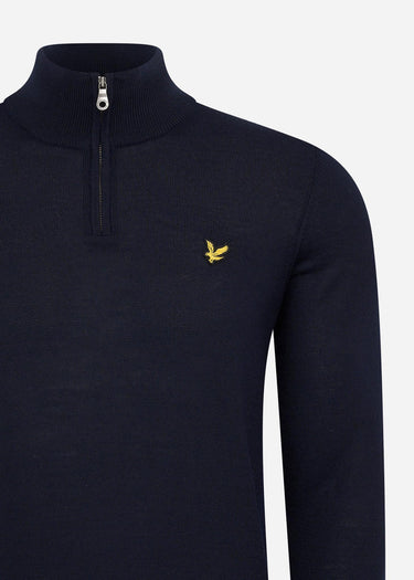 Lyle & Scott Truien Premium quarter zip merino mix - dark navy