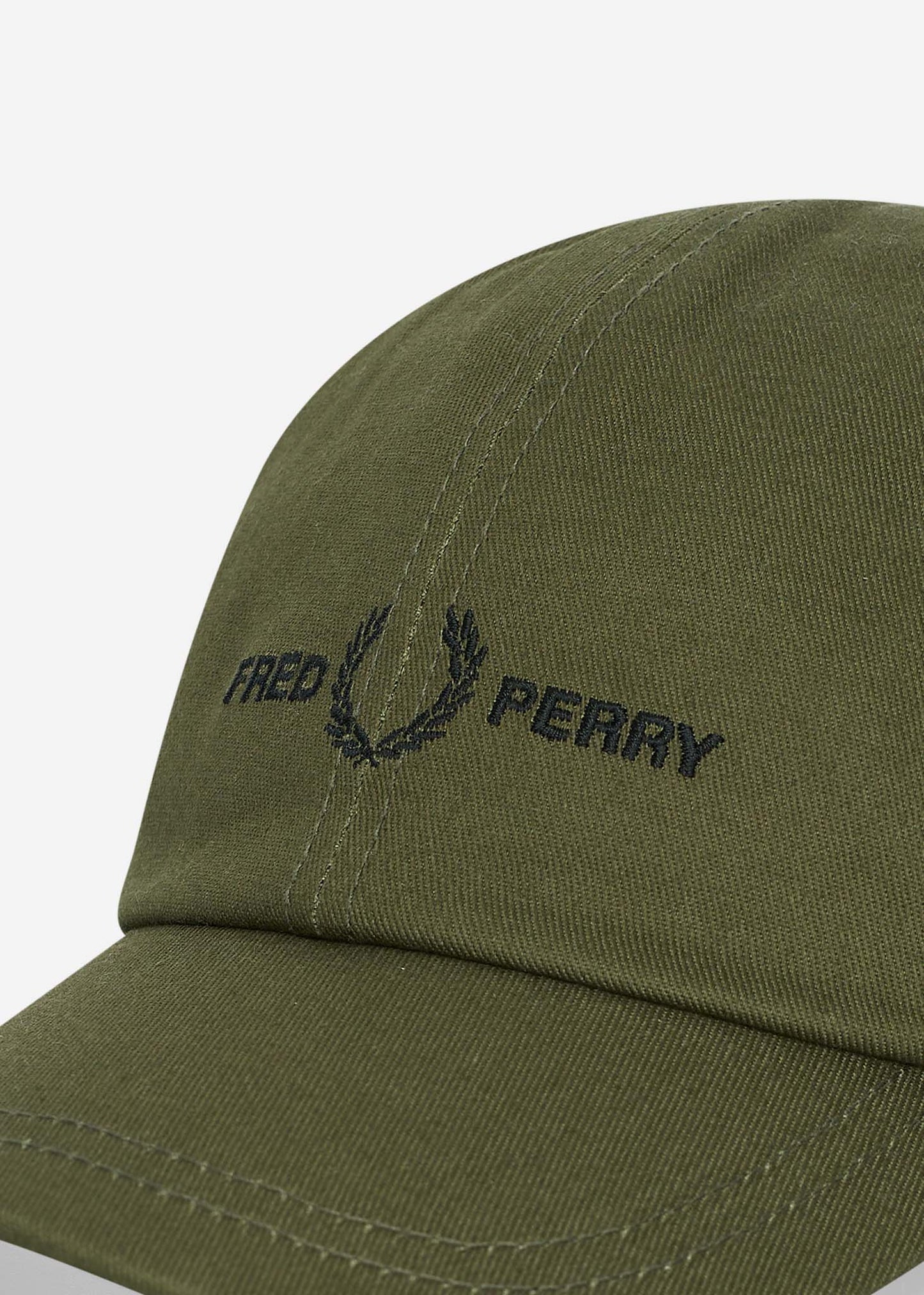 Fred Perry Petten Graphic branded twill cap - uniform green black