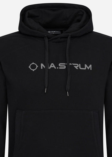 MA.Strum Hoodies Chest print overhead hoody - jet black