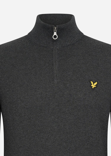 Lyle & Scott Truien  Cotton merino quarter zip jumper - charcoal marl