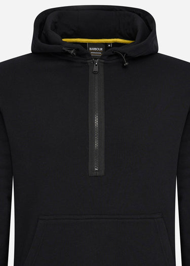 Barbour International Hoodies  Badge half zip hoodie - black