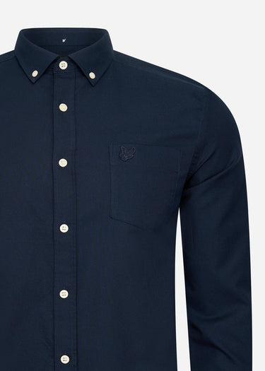 Lyle & Scott Overhemden Tonal eagle regular fit light weight oxford shirt - dark navy