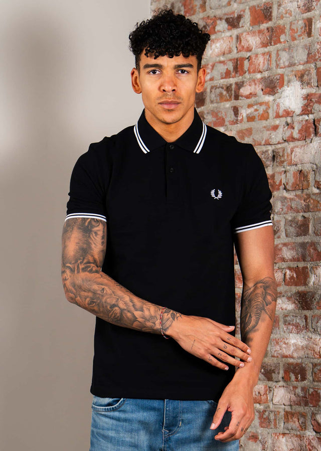 Fred Perry Poloshirts Twin tipped fred perry shirt - black white white