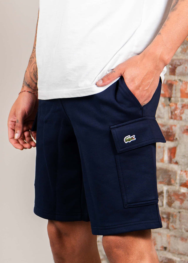 Lacoste Shorts Regular fit fleece shorts - navy blue